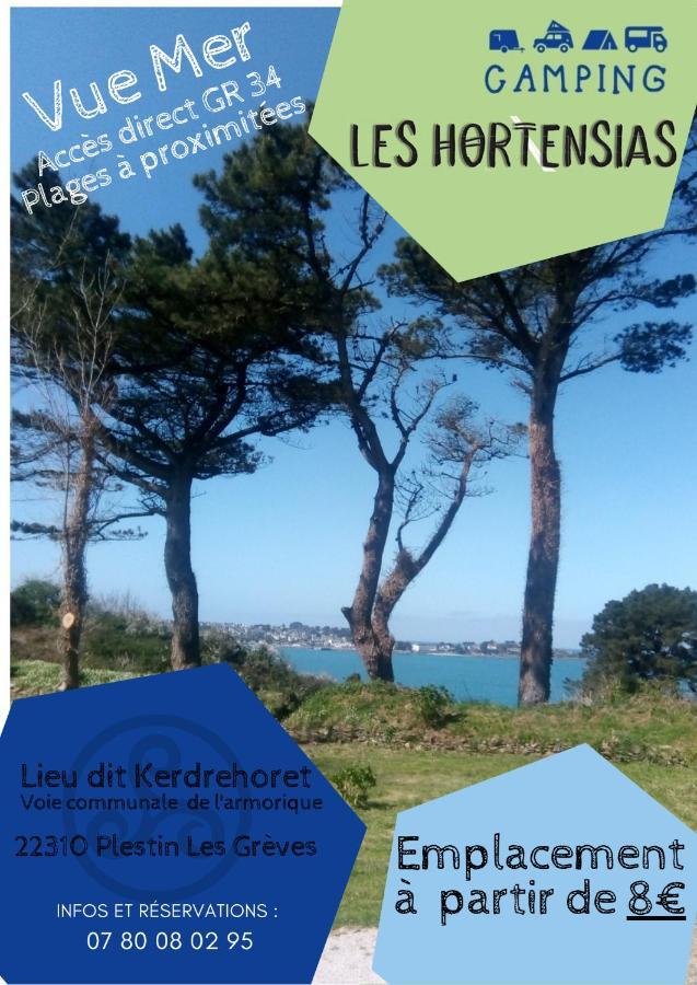 Les Hortensias Grande Tente Familiale Deux Chambres Et Sejour Vue Mer Sur Camping Nature 普莱斯坦-莱格雷沃 外观 照片