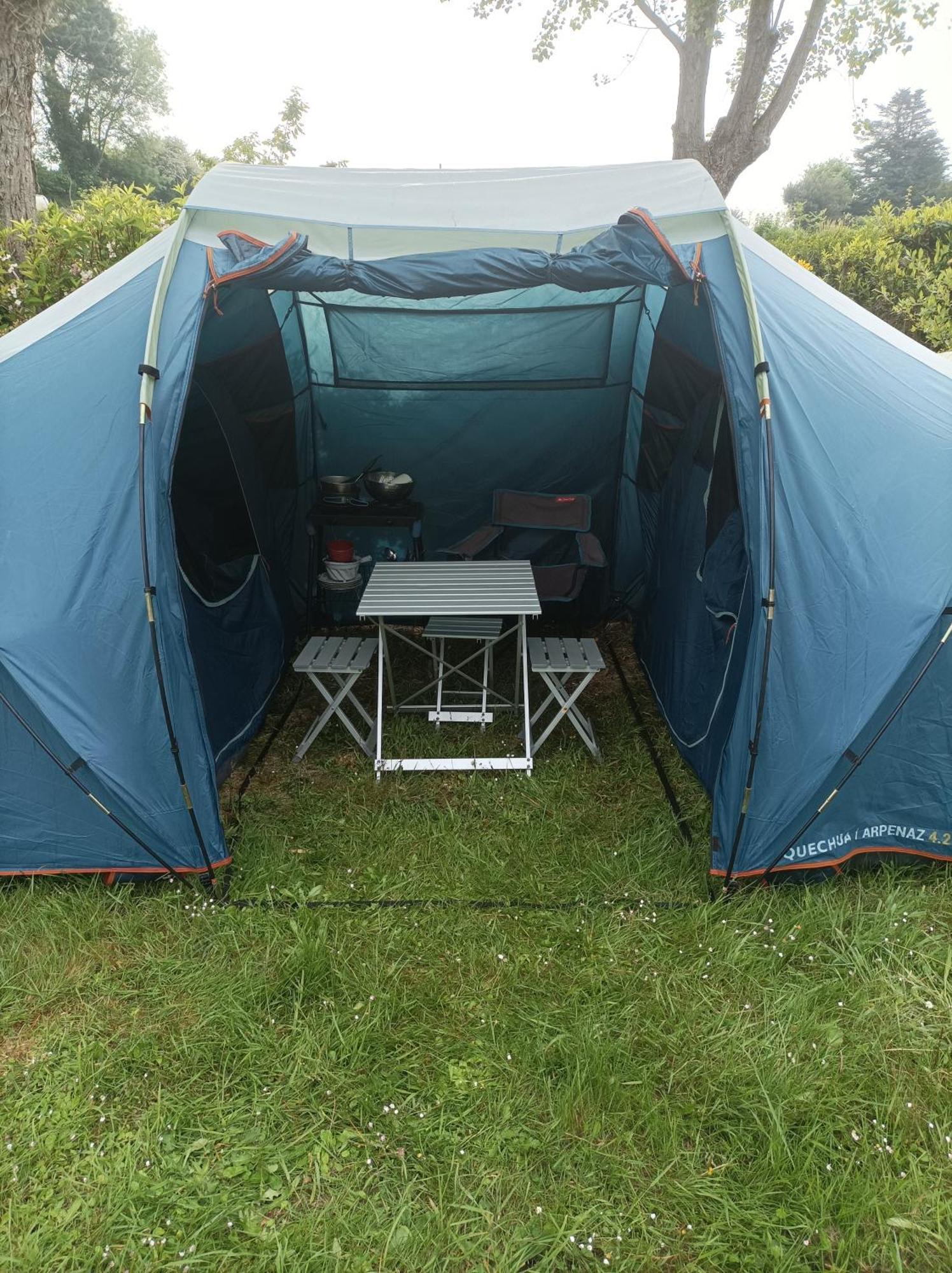 Les Hortensias Grande Tente Familiale Deux Chambres Et Sejour Vue Mer Sur Camping Nature 普莱斯坦-莱格雷沃 客房 照片